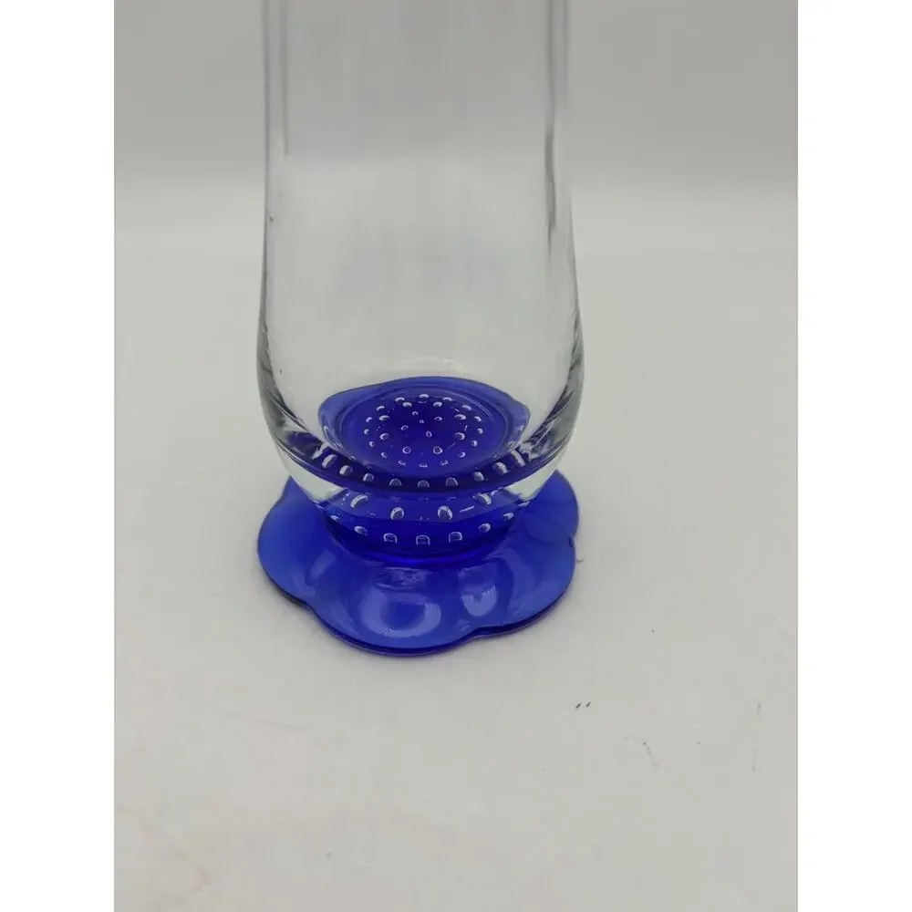 Classic Italy Cobalt Blue Bubble Pedestal Bud Vase